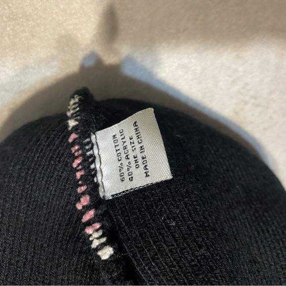 Baby Phat Black Pink White Knit Beanie Hat Women Logo Embroidered Streetwear Y2K - Picture 3 of 9